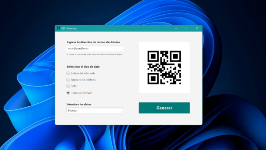 Screenshot de Generador QR